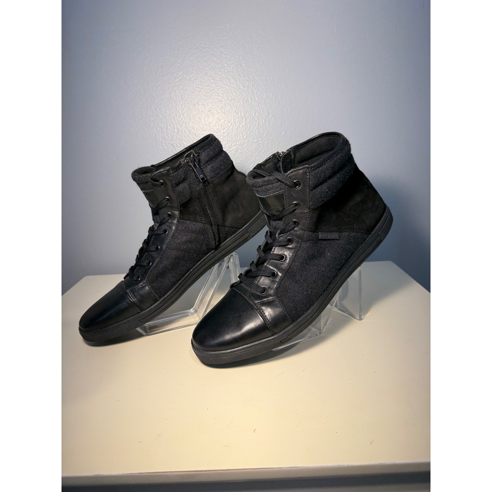Kenneth Cole New York Initial Point  Black Textile High Top Sneakers Mens 10.5